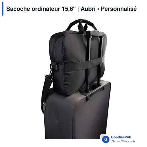 Sacoche ordinateur personnalisable 15,6" avec logo - Aubri - Image 4