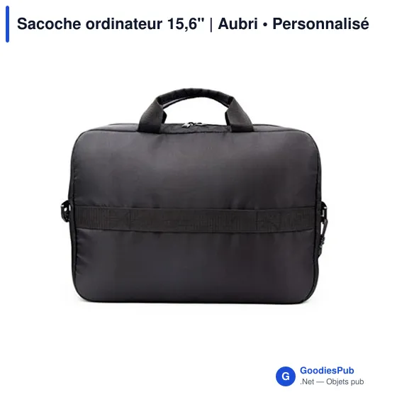 Sacoche ordinateur personnalisable 15,6" avec logo - Aubri - Image 5