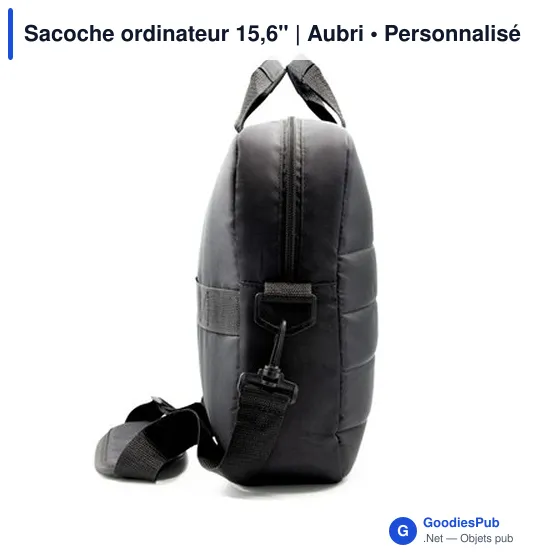 Sacoche ordinateur personnalisable 15,6" avec logo - Aubri - Image 6