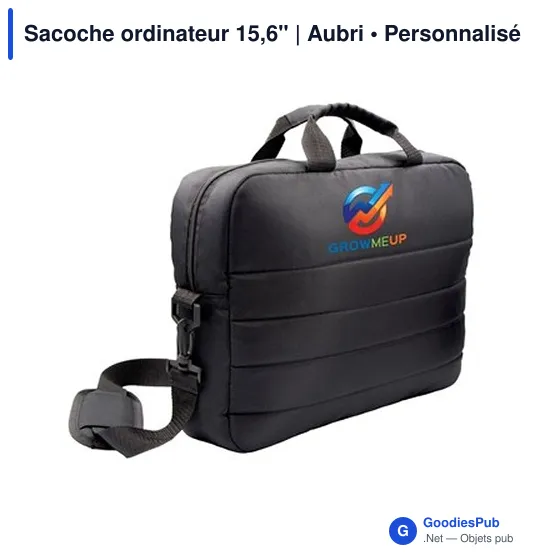 Sacoche ordinateur personnalisable 15,6" avec logo - Aubri - Image 7