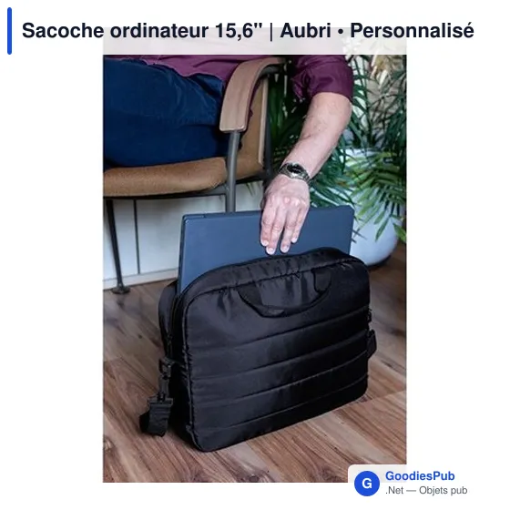 Sacoche ordinateur personnalisable 15,6" avec logo - Aubri - Image 8