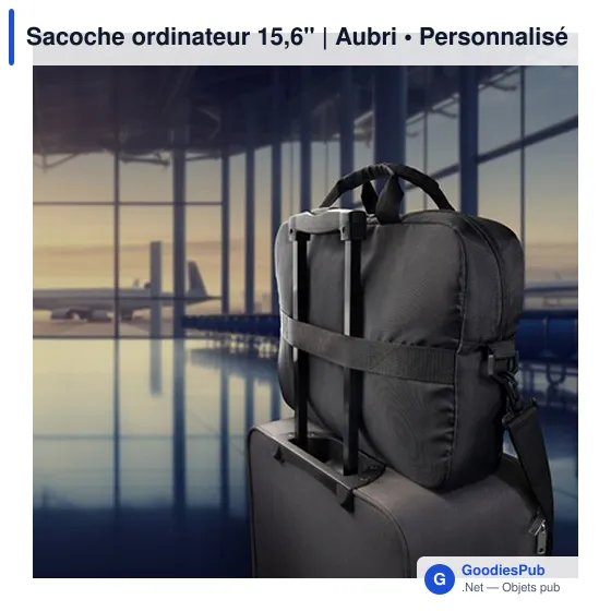 Sacoche ordinateur personnalisable 15,6" avec logo - Aubri - Image 9