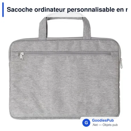 Sacoche ordinateur personnalisable en rPET avec logo - Ibrahim