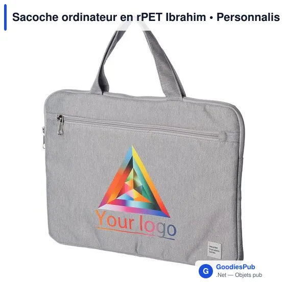 Sacoche ordinateur personnalisable en rPET avec logo - Ibrahim - Image 2