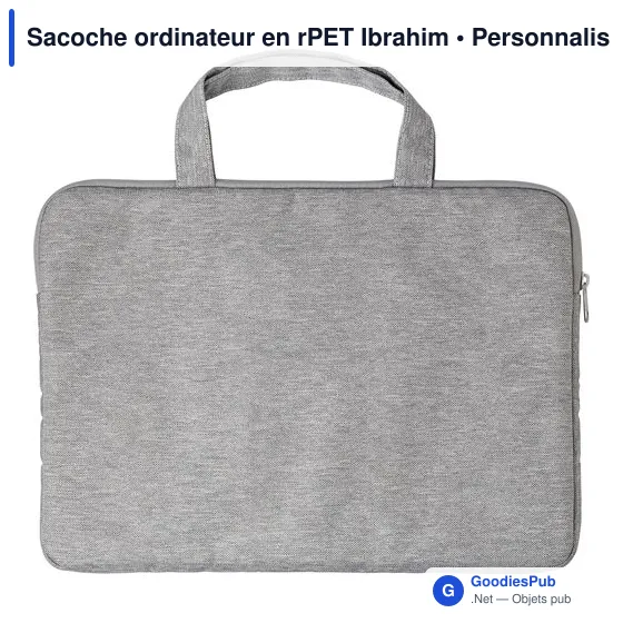 Sacoche ordinateur personnalisable en rPET avec logo - Ibrahim - Image 3