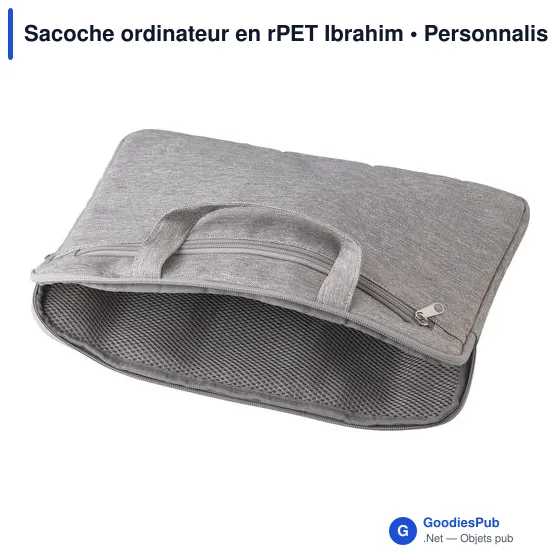 Sacoche ordinateur personnalisable en rPET avec logo - Ibrahim - Image 4