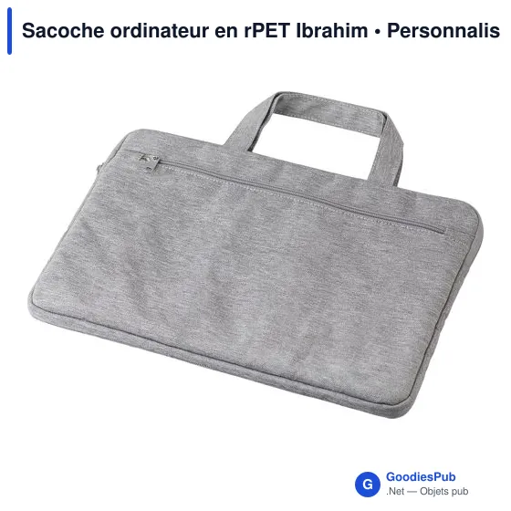 Sacoche ordinateur personnalisable en rPET avec logo - Ibrahim - Image 5