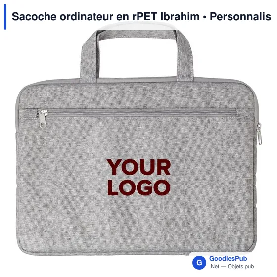 Sacoche ordinateur personnalisable en rPET avec logo - Ibrahim - Image 7