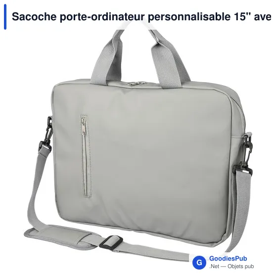 Sacoche porte-ordinateur personnalisable 15'' avec logo - Floyd - Image 12