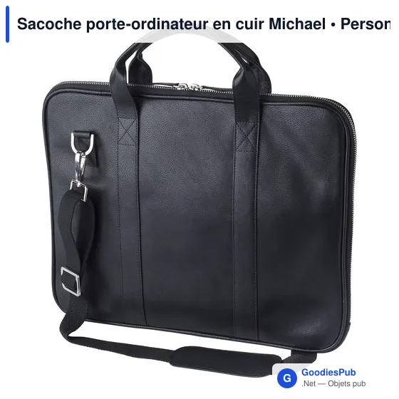 Sacoche porte-ordinateur personnalisable en cuir avec logo - Image 2