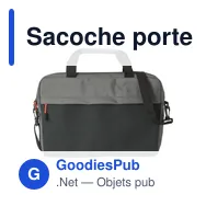 Sacoche porte-ordinateur personnalisable en polyester 500D - Serenavec logo - Miniature 1