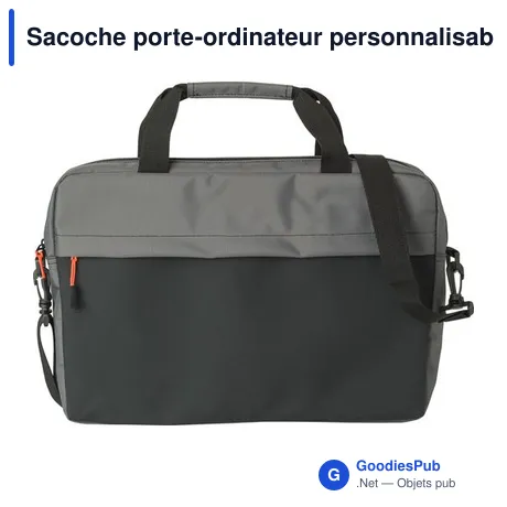 Sacoche porte-ordinateur personnalisable en polyester 500D - Serenavec logo