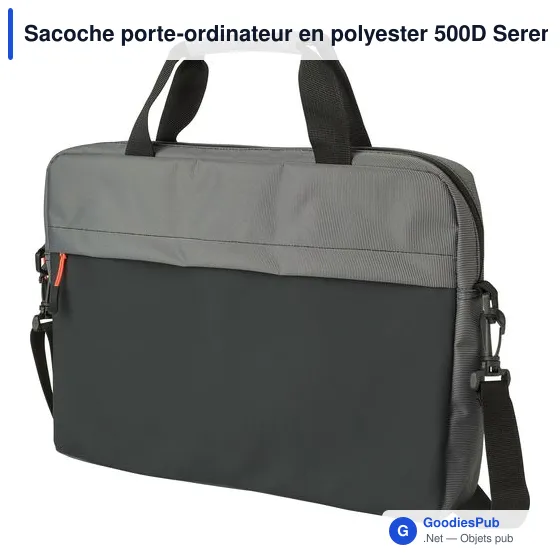 Sacoche porte-ordinateur personnalisable en polyester 500D - Serenavec logo - Image 2