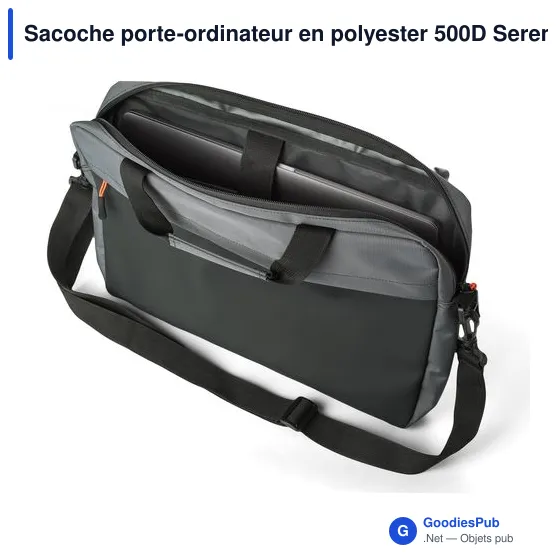 Sacoche porte-ordinateur personnalisable en polyester 500D - Serenavec logo - Image 4