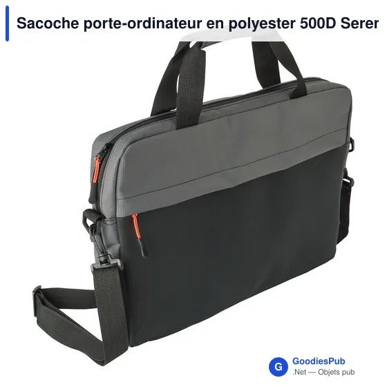 Sacoche porte-ordinateur personnalisable en polyester 500D - Serenavec logo - Image 5