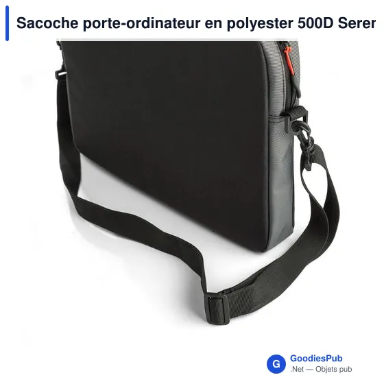 Sacoche porte-ordinateur personnalisable en polyester 500D - Serenavec logo - Image 6