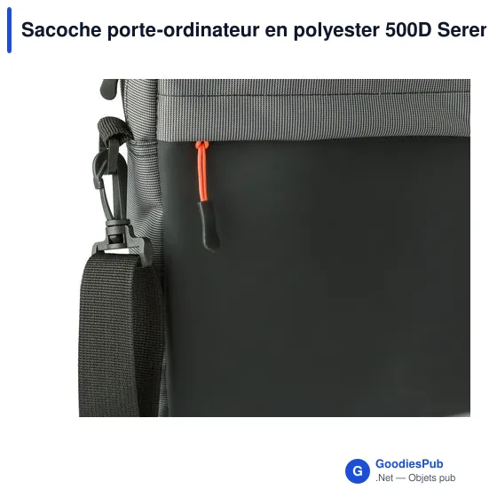 Sacoche porte-ordinateur personnalisable en polyester 500D - Serenavec logo - Image 7