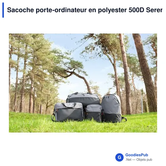 Sacoche porte-ordinateur personnalisable en polyester 500D - Serenavec logo - Image 8