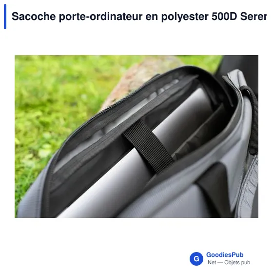Sacoche porte-ordinateur personnalisable en polyester 500D - Serenavec logo - Image 10
