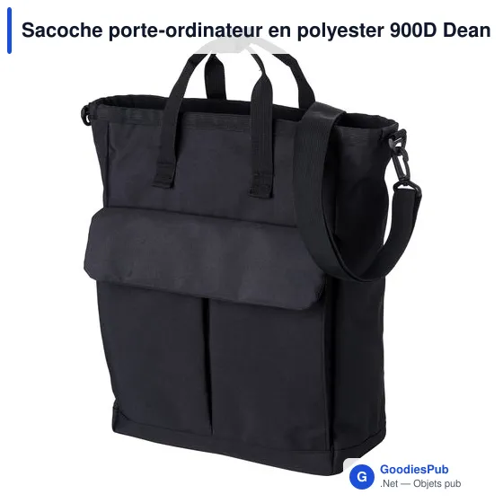 Sacoche porte-ordinateur personnalisable en polyester 900D - Deanavec logo - Image 2
