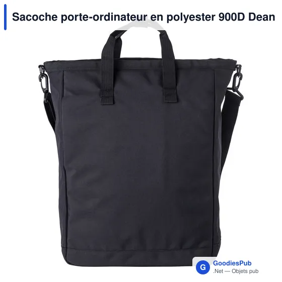 Sacoche porte-ordinateur personnalisable en polyester 900D - Deanavec logo - Image 3