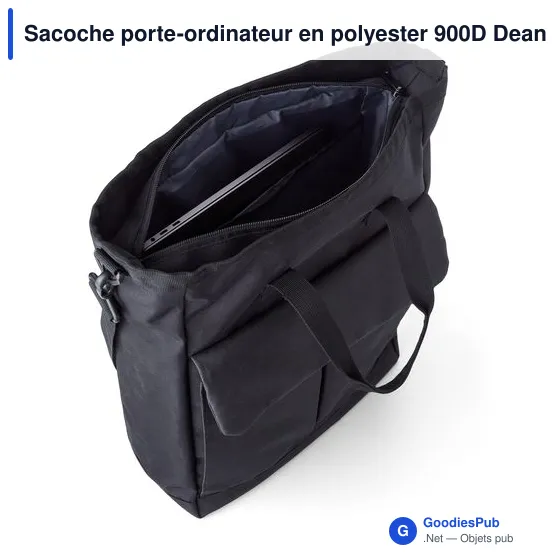Sacoche porte-ordinateur personnalisable en polyester 900D - Deanavec logo - Image 4