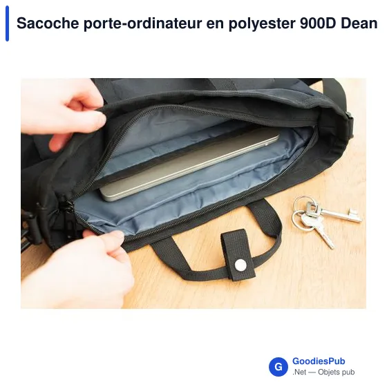 Sacoche porte-ordinateur personnalisable en polyester 900D - Deanavec logo - Image 8