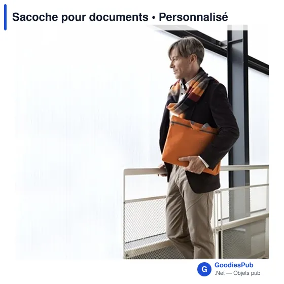 Sacoche pour documents personnalisable avec logo - modèle vert clair - Image 4