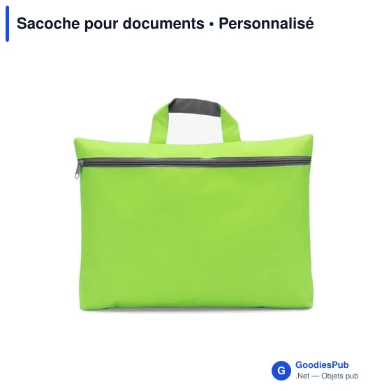 Sacoche pour documents personnalisable avec logo - modèle vert clair - Image 9