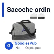 Sacoche ordinateur portable personnalisable 8 L grise avec logo - Addison - Miniature 1