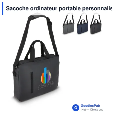 Sacoche ordinateur portable personnalisable en PU avec logo - SoMa