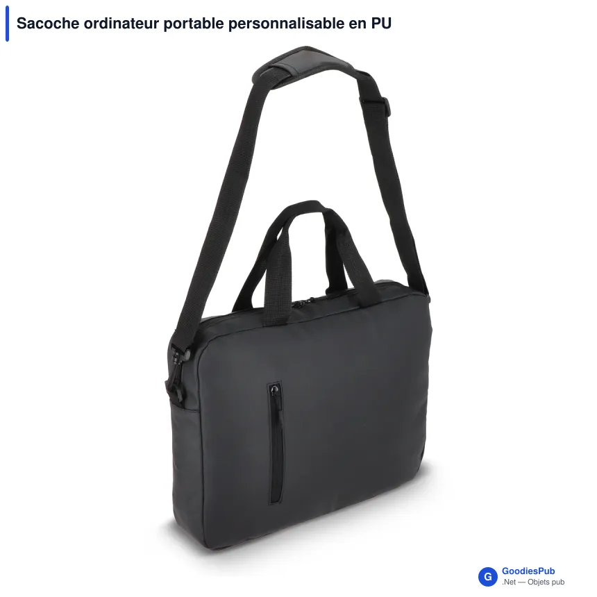 Sacoche ordinateur portable personnalisable en PU avec logo - SoMa - Image 3