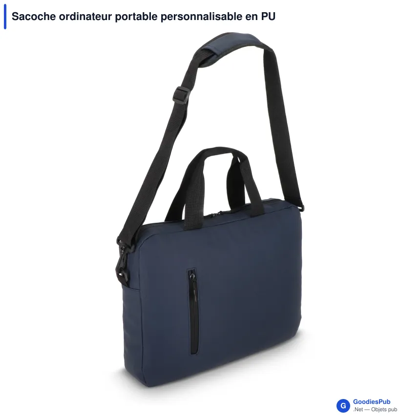 Sacoche ordinateur portable personnalisable en PU avec logo - SoMa - Image 4
