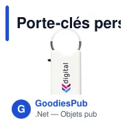 Porte-clés personnalisable en ABS recyclé avec logo - Safe GRS - Miniature 1