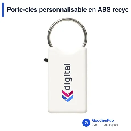 Porte-clés personnalisable en ABS recyclé avec logo - Safe GRS