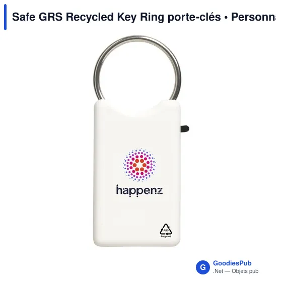 Porte-clés personnalisable en ABS recyclé avec logo - Safe GRS - Image 2
