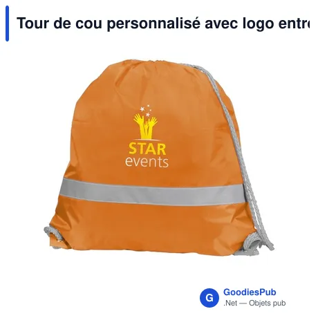 Tour de cou personnalisé avec logo entreprise orange fluo 8 l