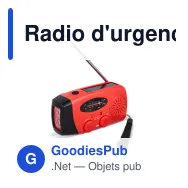 Radio d'urgence personnalisable solaire à manivelle avec logo - SafeSound - Miniature 2