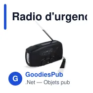 Radio d'urgence personnalisable solaire à manivelle avec logo - SafeSound - Miniature 3