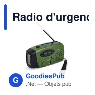 Radio d'urgence personnalisable solaire à manivelle avec logo - SafeSound - Miniature 4