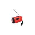 Variante Rouge - Radio d'urgence personnalisable solaire à manivelle avec logo - SafeSound