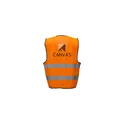 Variante orange fluo - Veste de sécurité personnalisable SafetyFirst avec logo