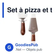 Set à pizza et tarte 2 pièces personnalisable en bois de wengé avec logo - Sagaform Astrid - Miniature 1