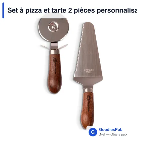 Set à pizza et tarte 2 pièces personnalisable en bois de wengé avec logo - Sagaform Astrid