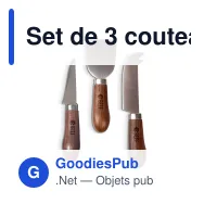 Set de 3 couteaux à fromage personnalisable en bois de wengé avec logo - Sagaform Astrid - Miniature 1