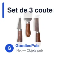 Set de 3 couteaux à fromage personnalisable en bois de wengé avec logo - Sagaform Astrid - Miniature 2