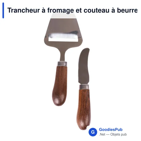 Trancheur à fromage et couteau à beurre personnalisables en wengé - Sagaform Astrid