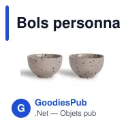 Bols personnalisables en grès cérame gris lot de 2 - Sagaform Ditte - Miniature 2