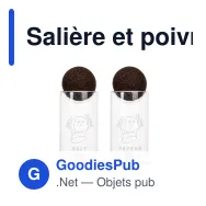 Salière et poivrière personnalisables en verre et liège avec logo - Sagaform Nature - Miniature 1