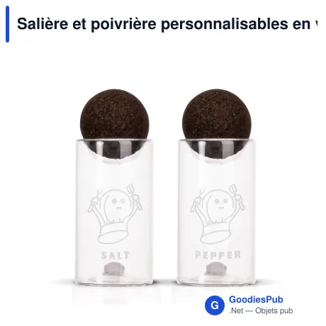 Salière et poivrière personnalisables en verre et liège avec logo - Sagaform Nature